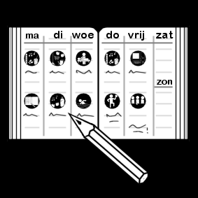 agenda avec des pictogrammes